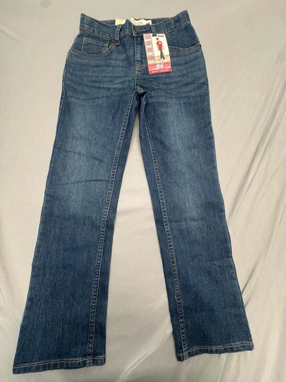 Levi's 514 Straight Fit Jeans Size 10 Reg 25x26 Blue Performance Denim